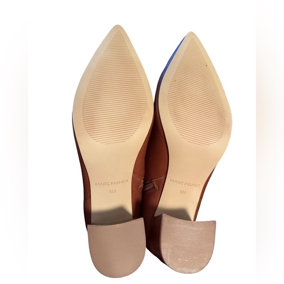 Marc Fisher NWT SZ 9 Beautiful Tan Leather Ultra Comfort Heeled Booties (SH068) - Picture 5 of 10